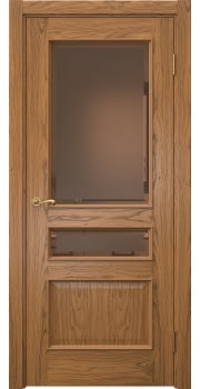Межкомнатная дверь Actus 1.3L шпон дуб шервуд, матовое бронзовое стекло с фацетом — 0946