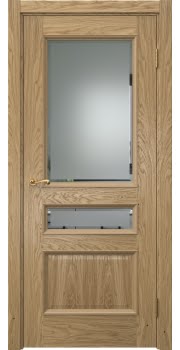 Межкомнатная дверь Actus 1.3P натуральный шпон дуба, матовое стекло с фацетом — 0969