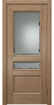 Межкомнатная дверь Actus 1.3P шпон дуб светлый, матовое стекло с фацетом — 0974