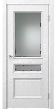 Межкомнатная дверь Actus 1.3P шпон ясень белый, матовое стекло с фацетом — 993