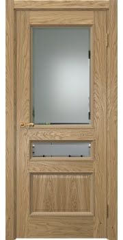 Межкомнатная дверь Actus 1.3PT натуральный шпон дуба, матовое стекло с фацетом — 1003
