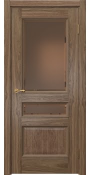 Межкомнатная дверь, Actus 1.3PT (шпон американский орех, со стеклом)