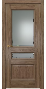 Межкомнатная дверь Actus 1.3PT шпон американский орех, матовое стекло с фацетом — 1023