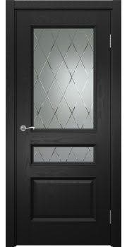 Комнатная дверь Actus 1.3PT (шпон ясень черный, остекленная)