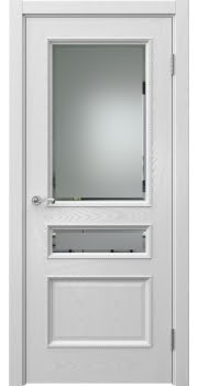 Межкомнатная дверь Actus 1.3PT шпон ясень серый, матовое стекло с фацетом — 1030