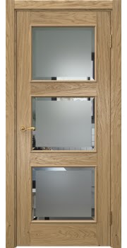 Межкомнатная дверь Actus 4.3L натуральный шпон дуба, матовое стекло с фацетом — 1192