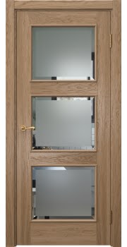 Межкомнатная дверь Actus 4.3L шпон дуб светлый, матовое стекло с фацетом — 1197
