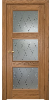 Межкомнатная дверь Actus 4.3L шпон дуб шервуд, матовое стекло с гравировкой — 1200