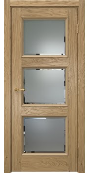 Межкомнатная дверь Actus 4.3P натуральный шпон дуба, матовое стекло с фацетом — 1226