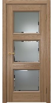 Межкомнатная дверь Actus 4.3P шпон дуб светлый, матовое стекло с фацетом — 1231