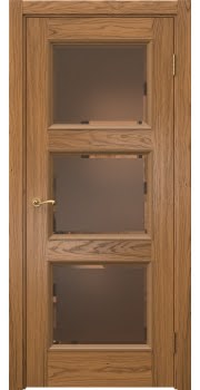 Межкомнатная дверь Actus 4.3P шпон дуб шервуд, матовое бронзовое стекло с фацетом — 1237