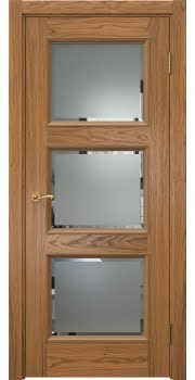 Межкомнатная дверь Actus 4.3P шпон дуб шервуд, матовое стекло с фацетом — 1236