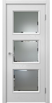Межкомнатная дверь Actus 4.3P шпон ясень серый, матовое стекло с фацетом — 1253