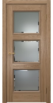 Межкомнатная дверь Actus 4.3PT шпон дуб светлый, матовое стекло с фацетом — 1265