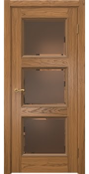 Межкомнатная дверь Actus 4.3PT шпон дуб шервуд, матовое бронзовое стекло с фацетом — 1271