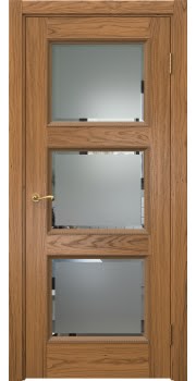 Межкомнатная дверь Actus 4.3PT шпон дуб шервуд, матовое стекло с фацетом — 1270