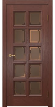 Дверь Actus 5.10 (шпон красное дерево, со стеклом)