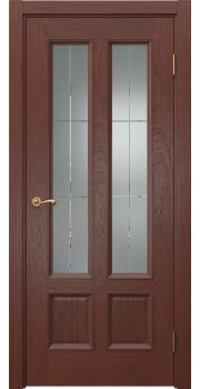 Межкомнатная дверь, Actus 5.4 (шпон красное дерево, со стеклом)