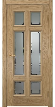 Межкомнатная дверь Actus 5.6 натуральный шпон дуба, матовое стекло с фацетом — 1103