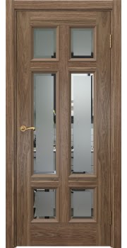 Межкомнатная дверь Actus 5.6 шпон американский орех, матовое стекло с фацетом — 1115