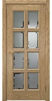 Межкомнатная дверь Actus 5.8 натуральный шпон дуба, матовое стекло с фацетом — 1123