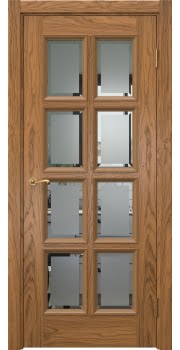 Межкомнатная дверь Actus 5.8 шпон дуб шервуд, матовое стекло с фацетом — 1127