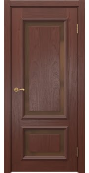 Межкомнатная дверь, Actus 6.2 (шпон красное дерево, со стеклом)