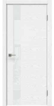 Межкомнатная дверь, Dorsum 1.1 (шпон ясень белый, со стеклом)