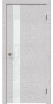 Межкомнатная дверь, Dorsum 1.1 (шпон ясень серый, со стеклом)