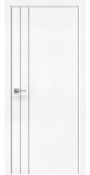 Комнатная дверь Dorsum 10.2 (эмалит белый, алюминиевая кромка с 2 сторон)