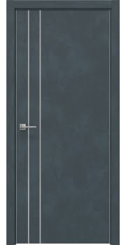 Межкомнатная дверь, Dorsum 10.2 (экошпон бетон графит, алюминиевая кромка с 2 сторон)