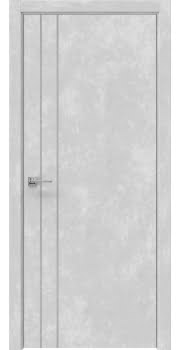 Межкомнатная дверь, Dorsum 10.2 (экошпон бетон серый, алюминиевая кромка с 2 сторон)