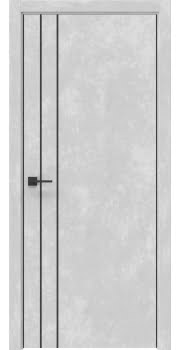 Межкомнатная дверь, Dorsum 10.2 (экошпон бетон серый, алюминиевая кромка с 2 сторон)