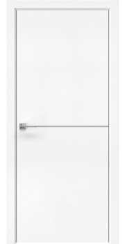 Межкомнатная дверь Dorsum 11.1 эмалит белый, алюминиевая кромка — 0522