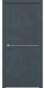 Межкомнатная дверь, Dorsum 11.1 (экошпон бетон графит, алюминиевая кромка с 2 сторон)