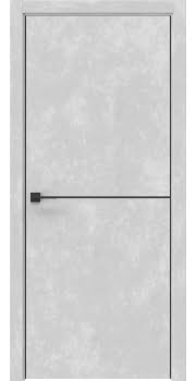 Межкомнатная дверь, Dorsum 11.1 (экошпон бетон серый, алюминиевая кромка с 2 сторон)