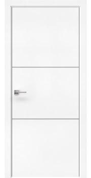Межкомнатная дверь Dorsum 11.2 эмалит белый, алюминиевая кромка — 0601