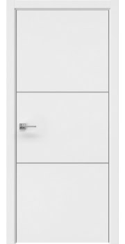 Дверь межкомнатная, Dorsum 11.2 (эмалит серый, алюминиевая кромка с 2 сторон)