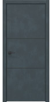 Межкомнатная дверь Dorsum 11.2 экошпон бетон графит, алюминиевая кромка — 604