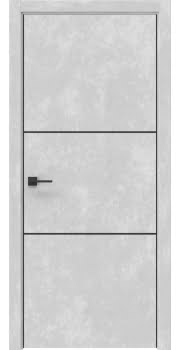 Межкомнатная дверь Dorsum 11.2 экошпон бетон серый, алюминиевая кромка — 0602