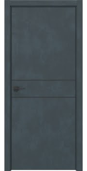 Дверь межкомнатная, Dorsum 12.2 (экошпон бетон графит, алюминиевая кромка с 2 сторон)
