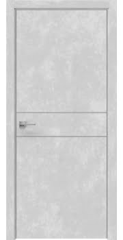 Межкомнатная дверь Dorsum 12.2 экошпон бетон серый, алюминиевая кромка — 0762