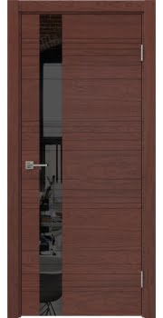 Межкомнатная дверь Dorsum 2.1HF шпон красное дерево, лакобель черный — 1294