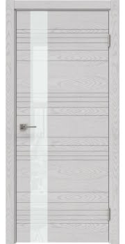 Межкомнатная дверь Dorsum 2.1HF шпон ясень серый, лакобель белый — 0543