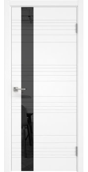 Межкомнатная дверь Dorsum 2.1HF эмаль белая, лакобель черный — 0540