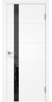 Межкомнатная дверь Dorsum 3.1F эмаль белая, лакобель черный — 0557