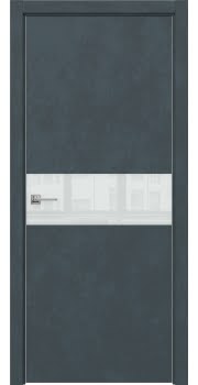 Межкомнатная дверь Dorsum 9.1 экошпон бетон графит, лакобель белый — 0590