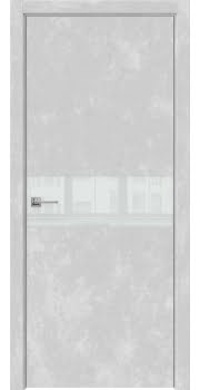 Межкомнатная дверь Dorsum 9.1 экошпон бетон серый, лакобель белый — 0592