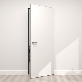 Скрытая дверь Invi 1.0 под покраску, алюминиевая кромка с 4 сторон — 4010