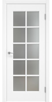 Межкомнатная дверь МДФ, Lacuna 5.10 (эмаль белая, остекленная)